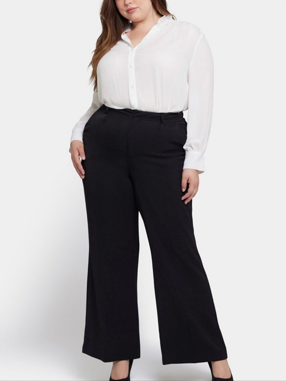 NYDJ (Not Your Daughter's Jeans) wide-leg trousers. Black Size 18 W